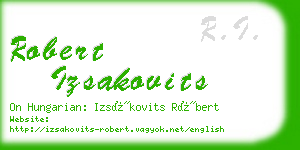 robert izsakovits business card